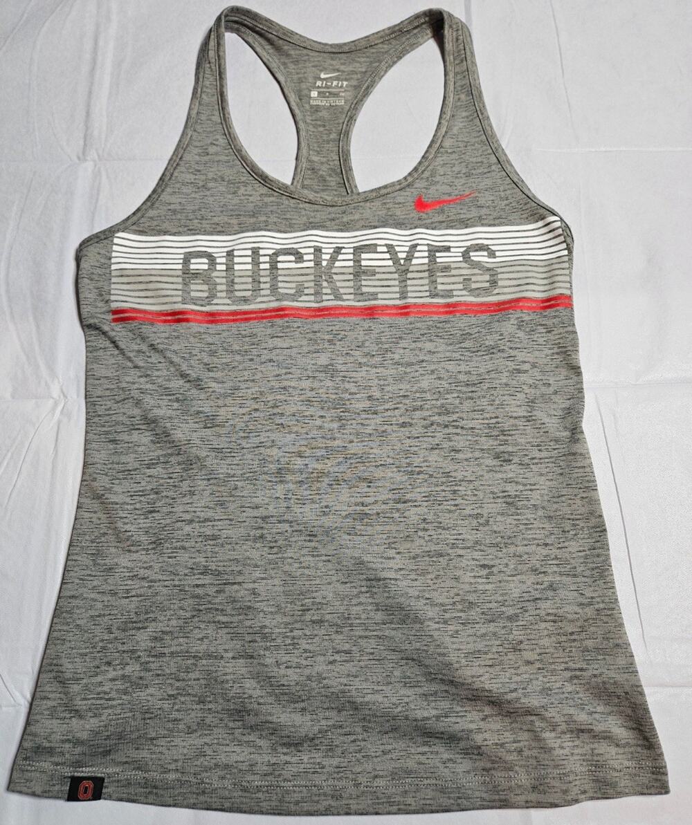Nike Ohio State Buckeyes Dri-FIT Women's Small Racerback Tank Top Gray NCAA
